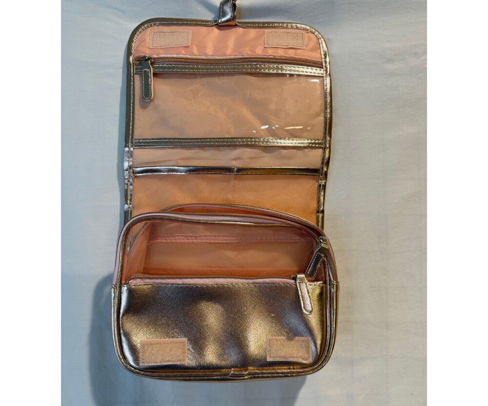 New! American Tourister Hanging Toiletry Bag Rose Gold Easy Storage Travel